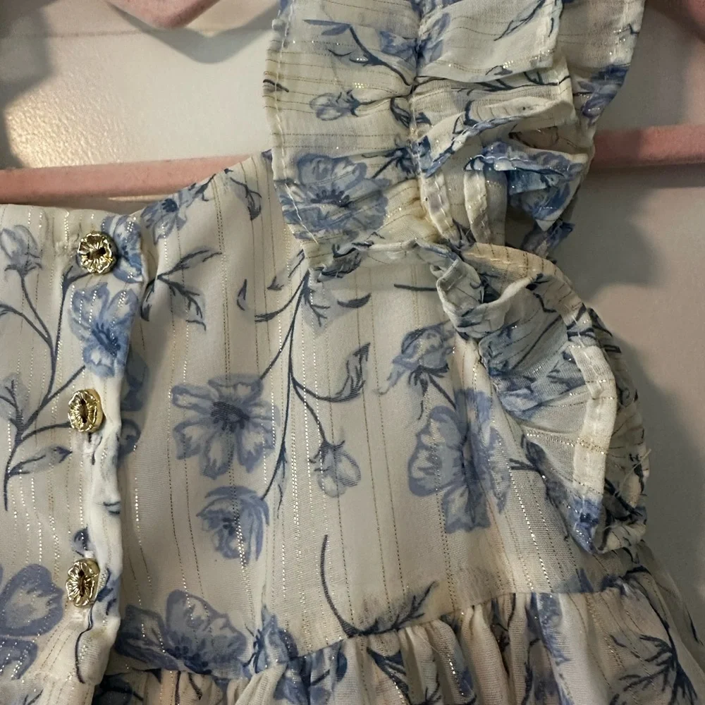 Floral Blue and White Dress - Picture 8 of 12